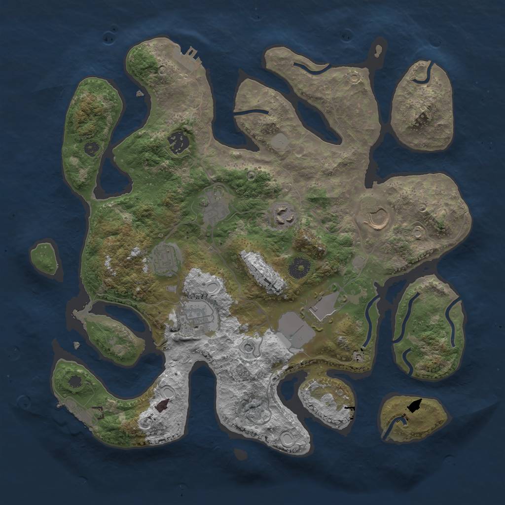 Rust Map: Procedural Map, Size: 3550, Seed: 346541, 15 Monuments