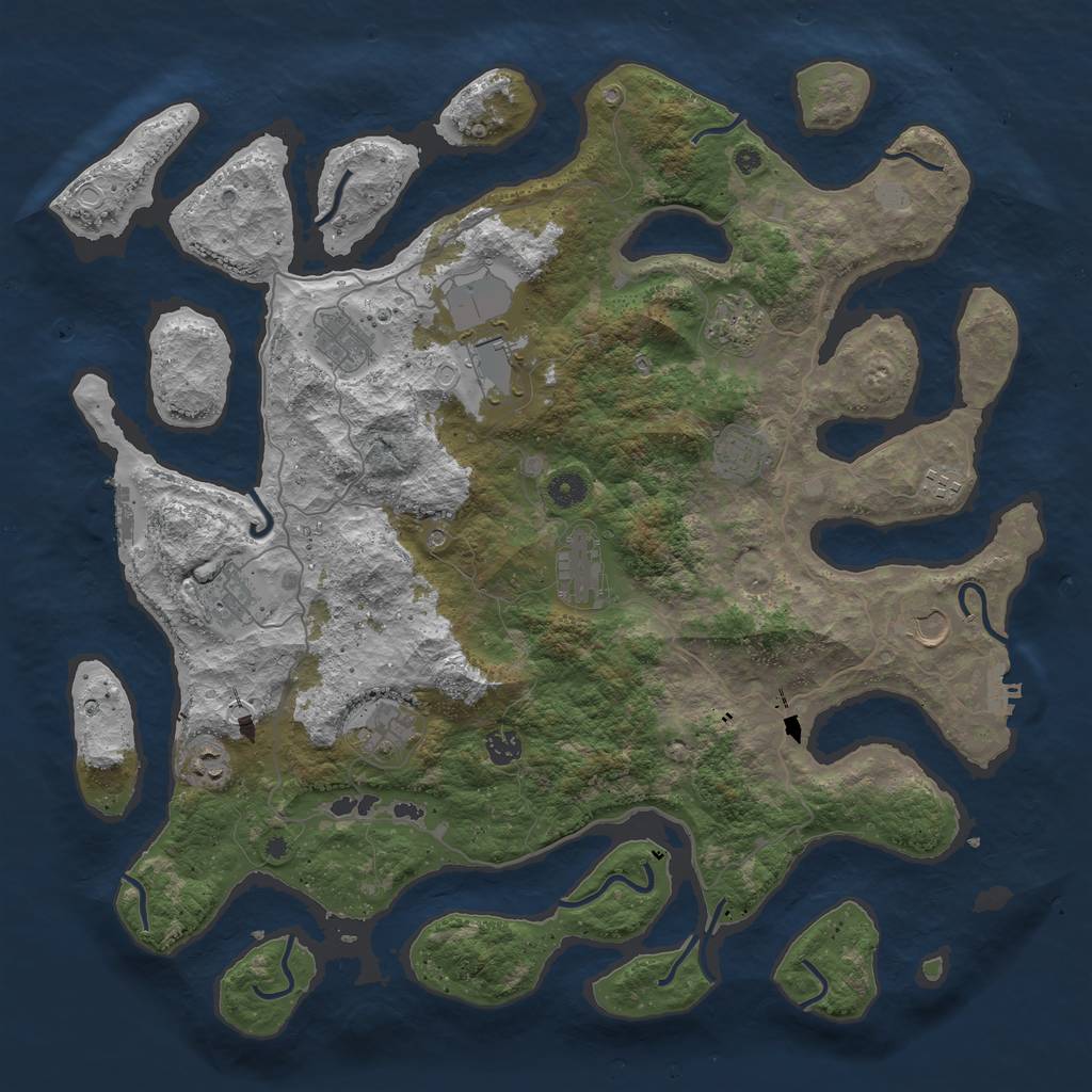 Rust Map: Procedural Map, Size: 4500, Seed: 1983, 19 Monuments