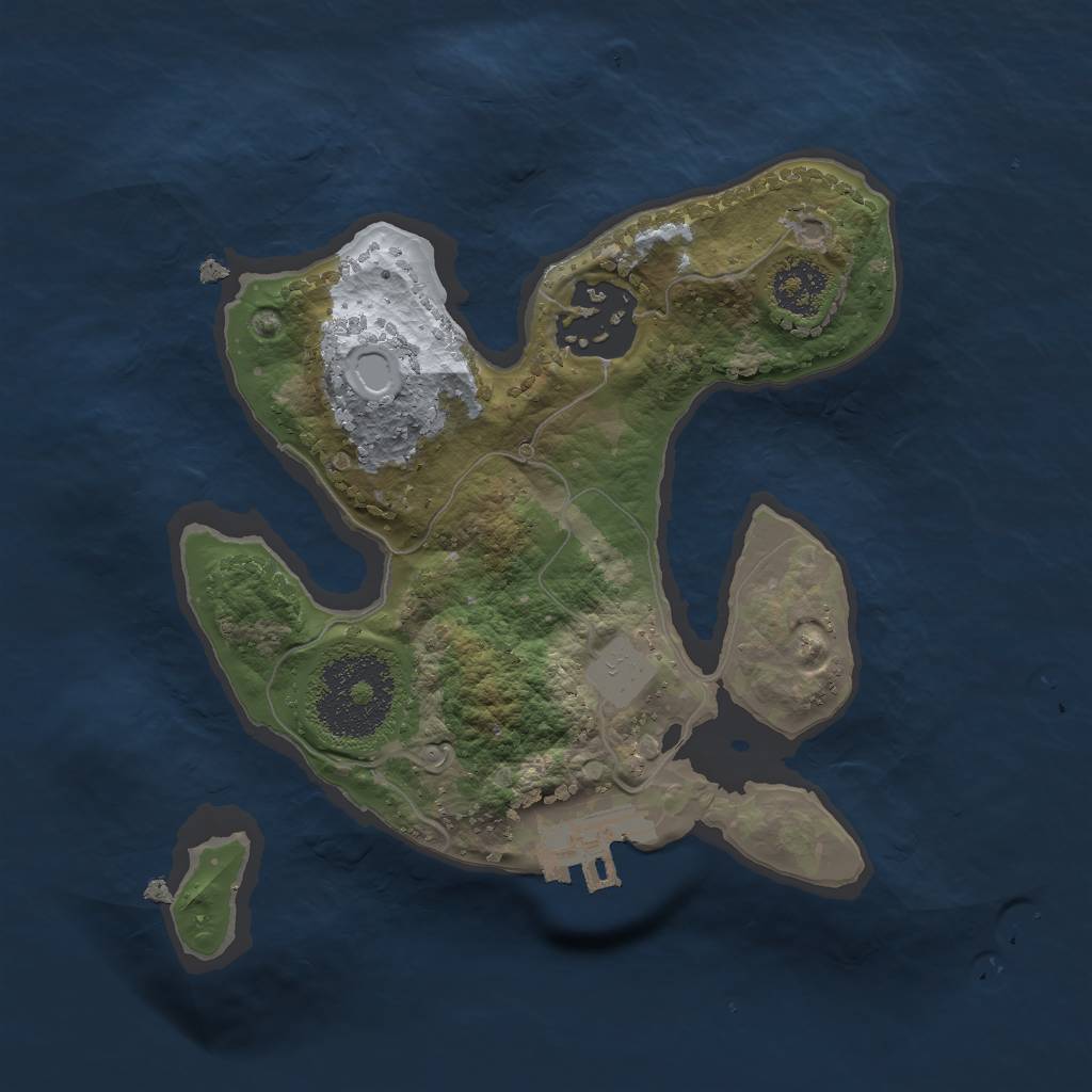 Rust Map: Procedural Map, Size: 2000, Seed: 3484, 5 Monuments