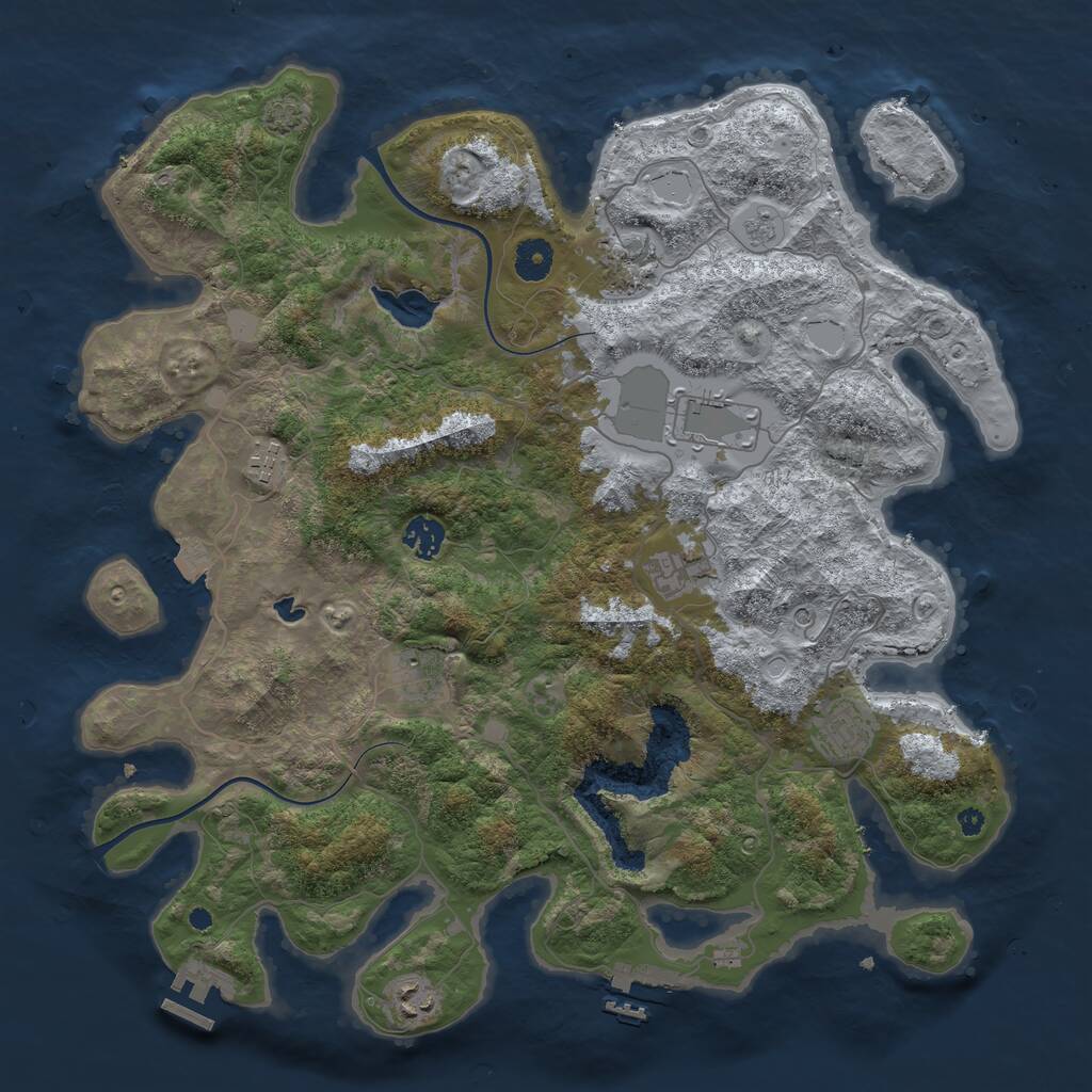 Rust Map: Procedural Map, Size: 4000, Seed: 1879040481, 14 Monuments