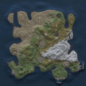 Thumbnail Rust Map: Procedural Map, Size: 3000, Seed: 2222, 13 Monuments