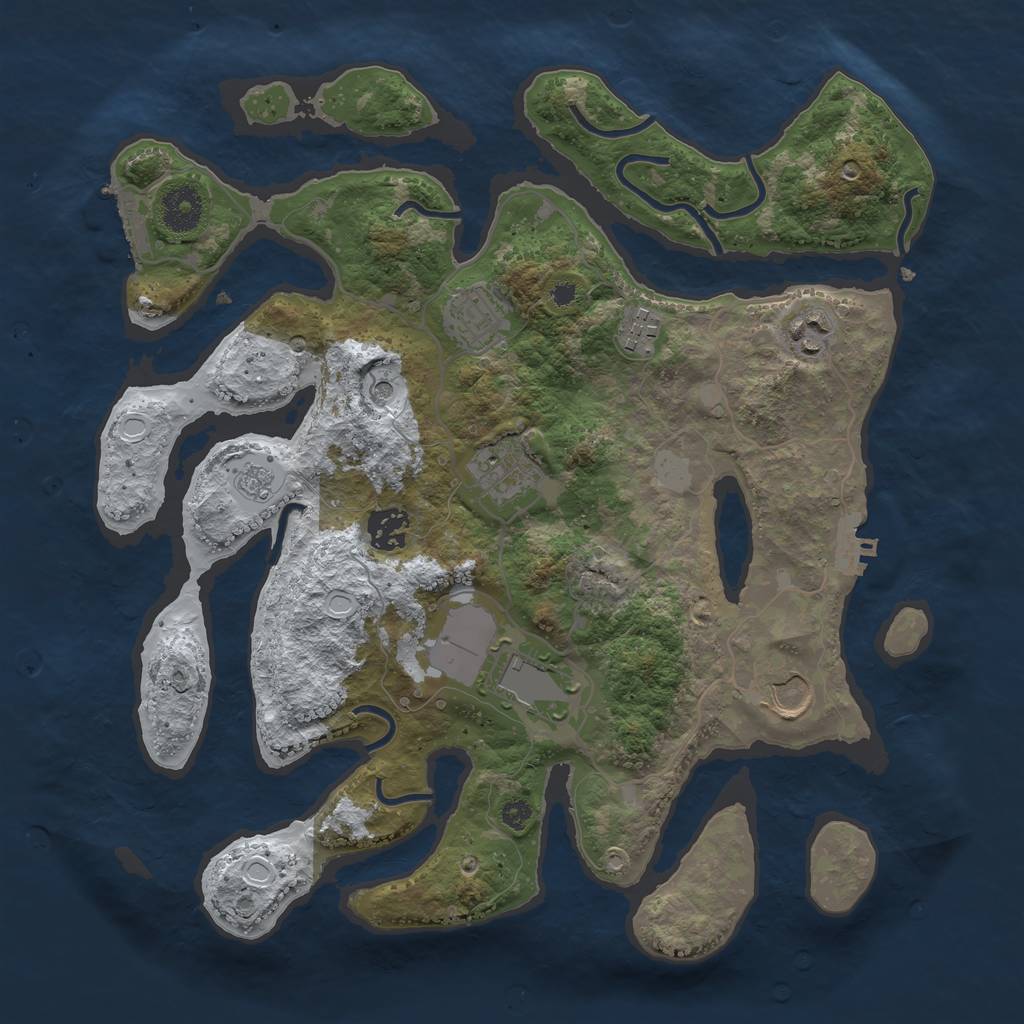 Rust Map: Procedural Map, Size: 3500, Seed: 249, 16 Monuments
