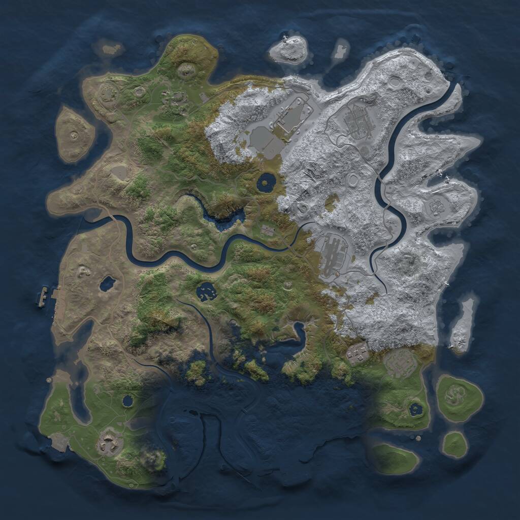 Rust Map: Procedural Map, Size: 4000, Seed: 72482, 14 Monuments