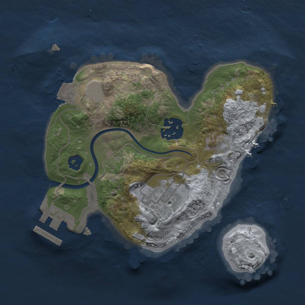 Rust Map: Procedural Map, Size: 2000, Seed: 1373945200, 4 Monuments