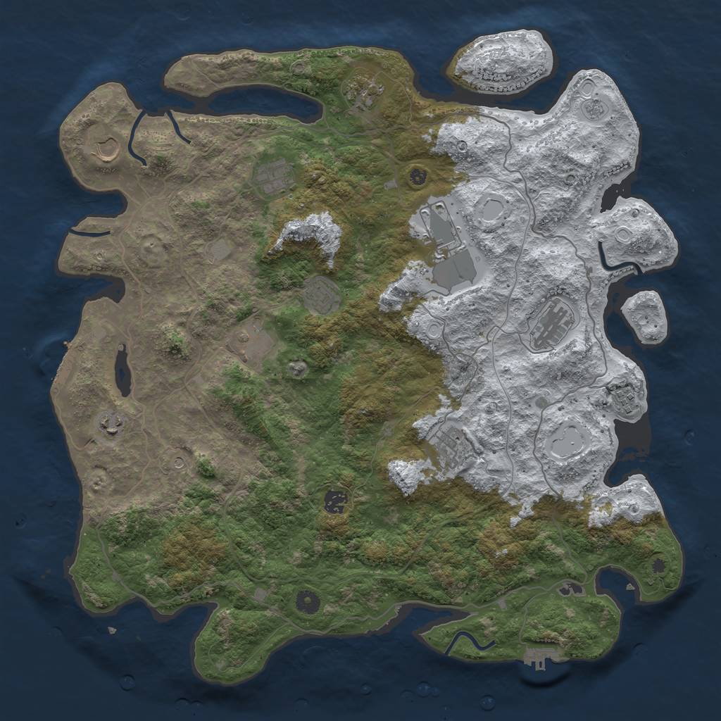 Rust Map: Procedural Map, Size: 4500, Seed: 371518730, 20 Monuments