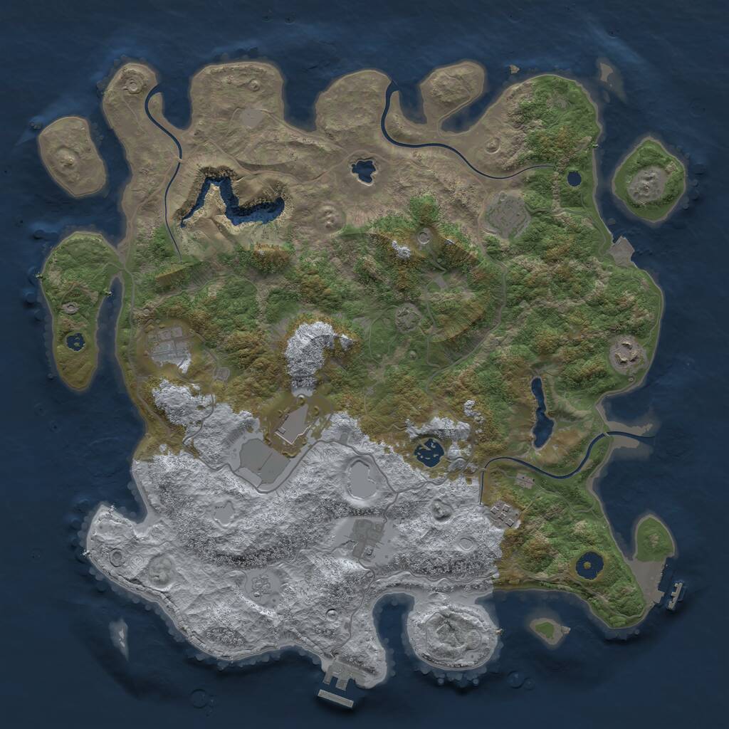 Rust Map: Procedural Map, Size: 4100, Seed: 6738, 13 Monuments