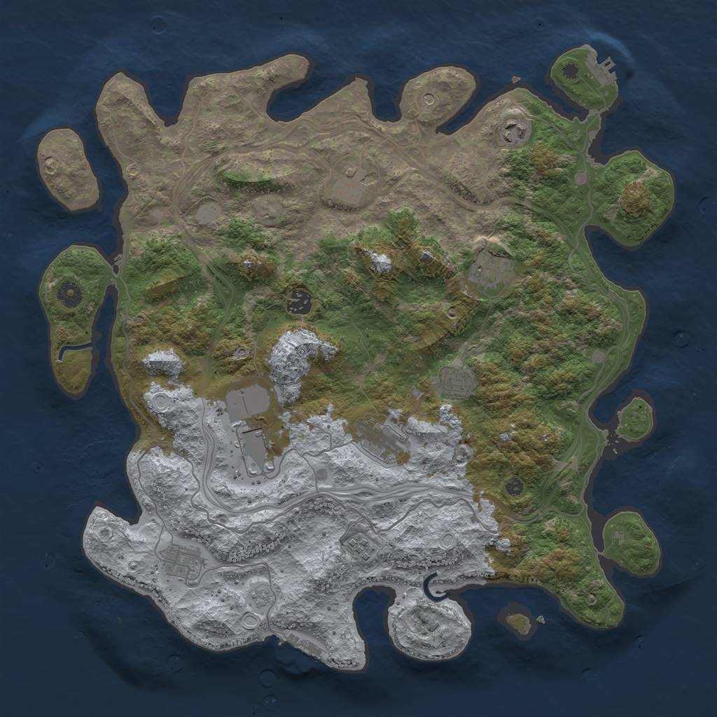 Rust Map: Procedural Map, Size: 4250, Seed: 6738, 16 Monuments