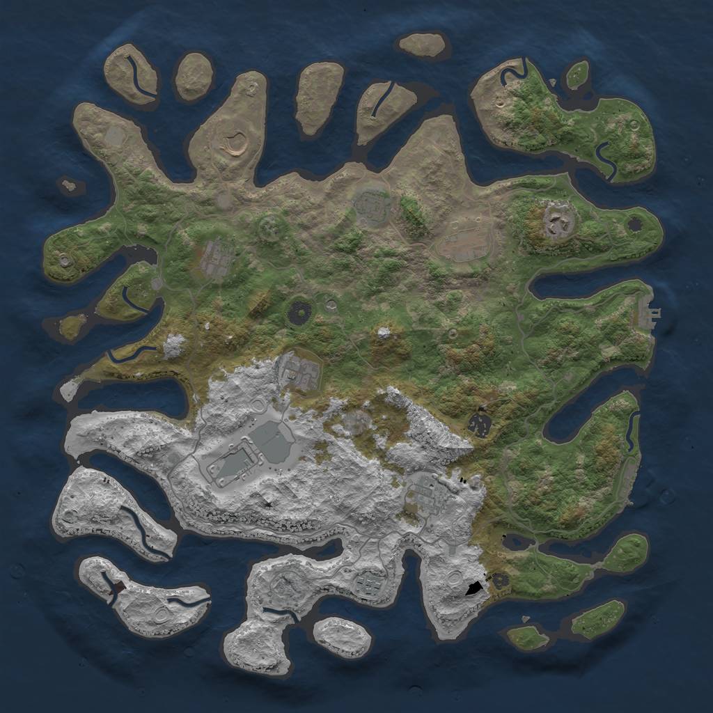 Rust Map: Procedural Map, Size: 4500, Seed: 82631979, 18 Monuments