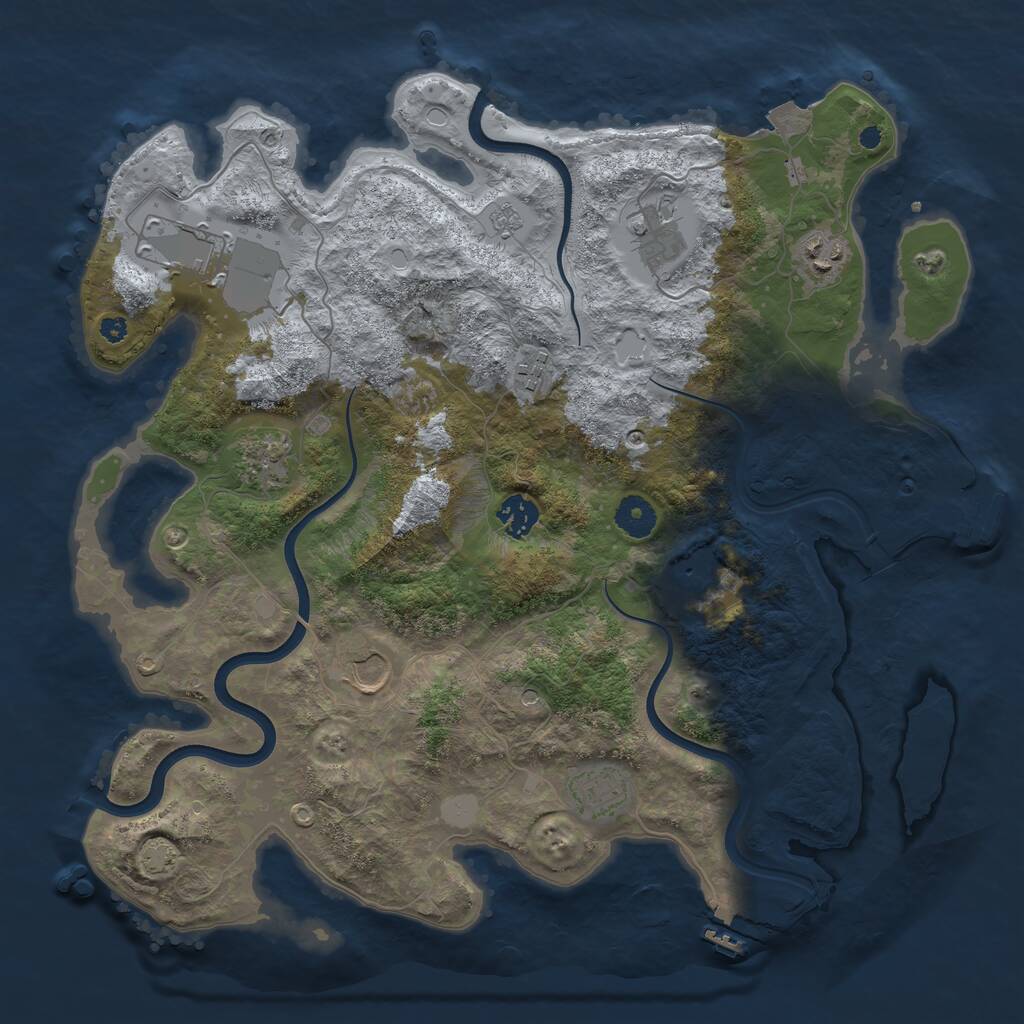 Rust Map: Procedural Map, Size: 3800, Seed: 109, 15 Monuments