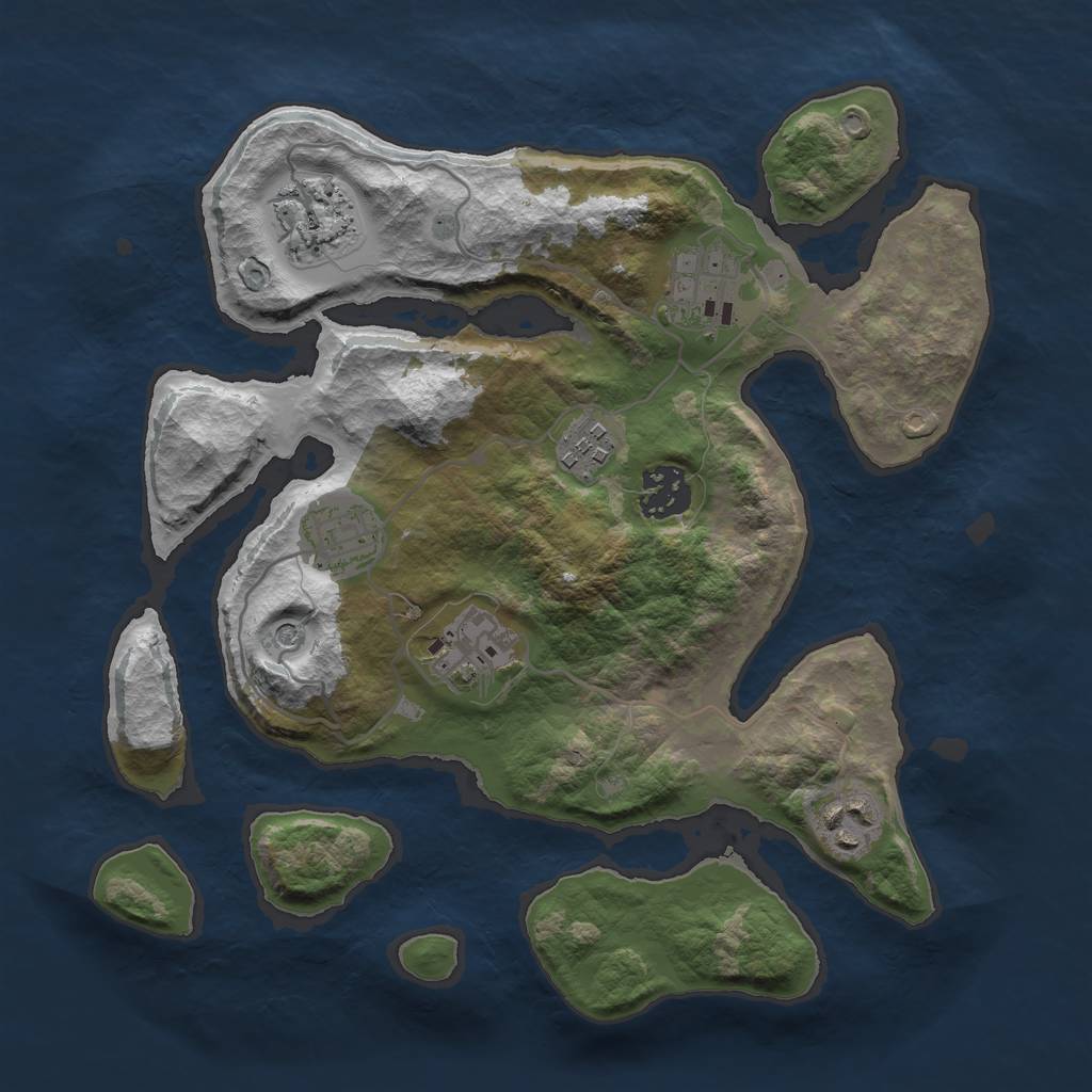Rust Map: Barren, Size: 3000, Seed: 7897, 10 Monuments