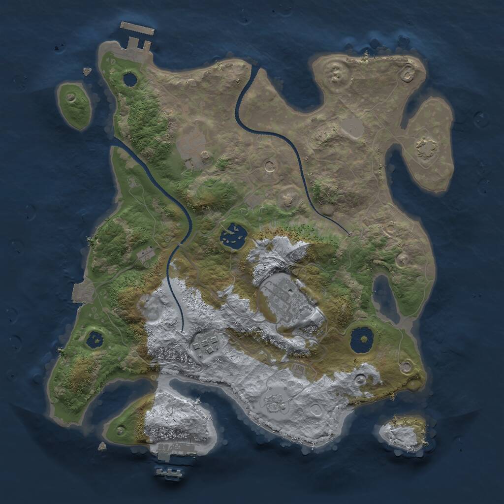 Rust Map: Procedural Map, Size: 3000, Seed: 967582057, 10 Monuments