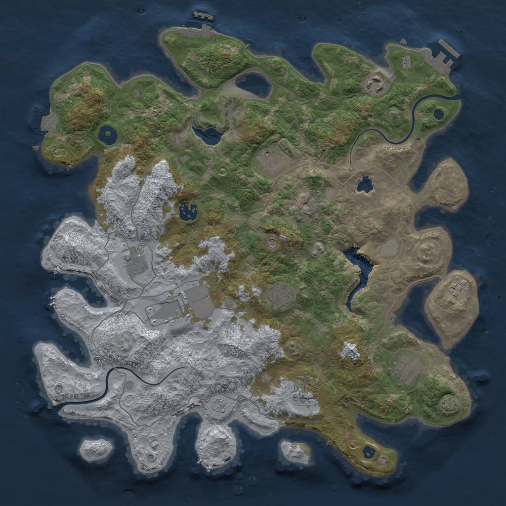 Rust Map: Procedural Map, Size: 4000, Seed: 75270, 15 Monuments
