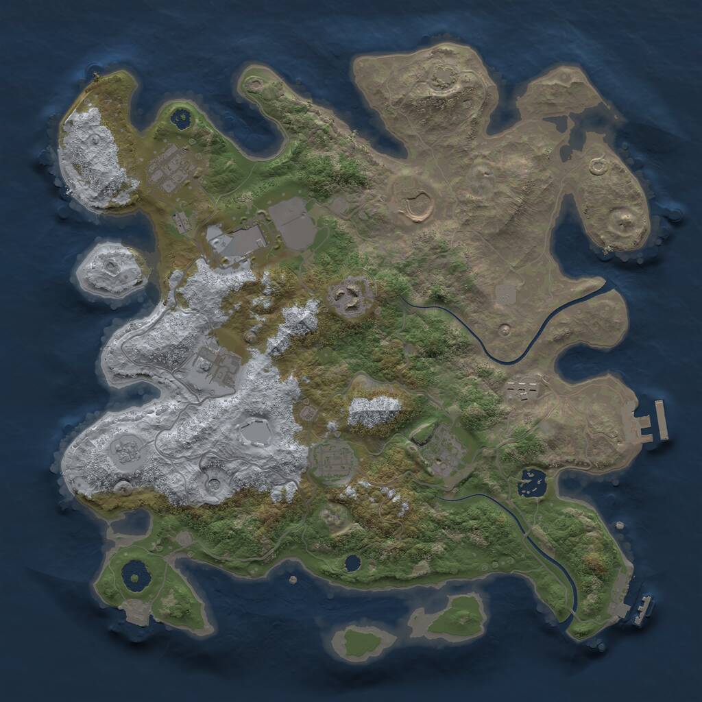 Rust Map: Procedural Map, Size: 3550, Seed: 790513, 15 Monuments