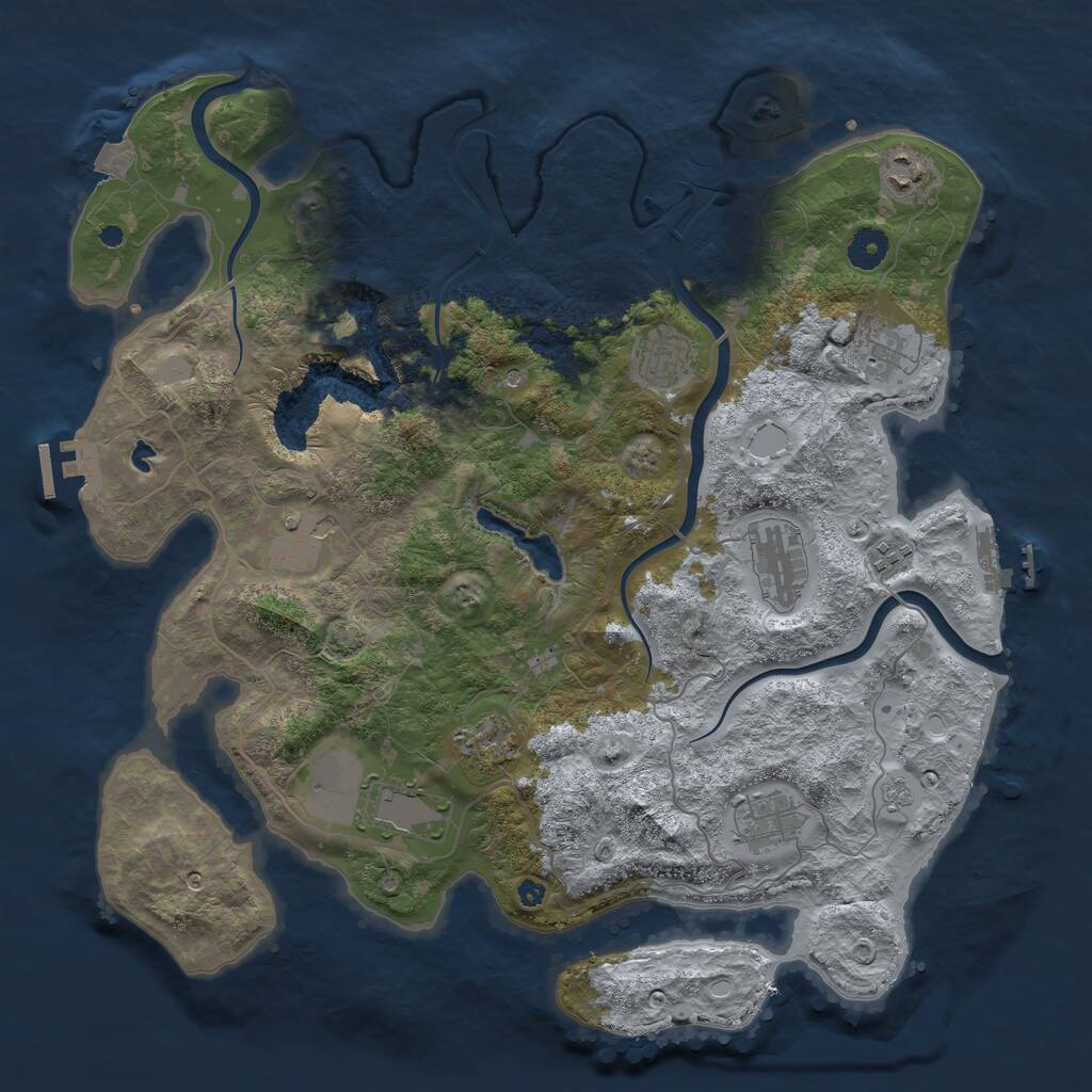 Rust Map: Procedural Map, Size: 4000, Seed: 1970133461, 15 Monuments
