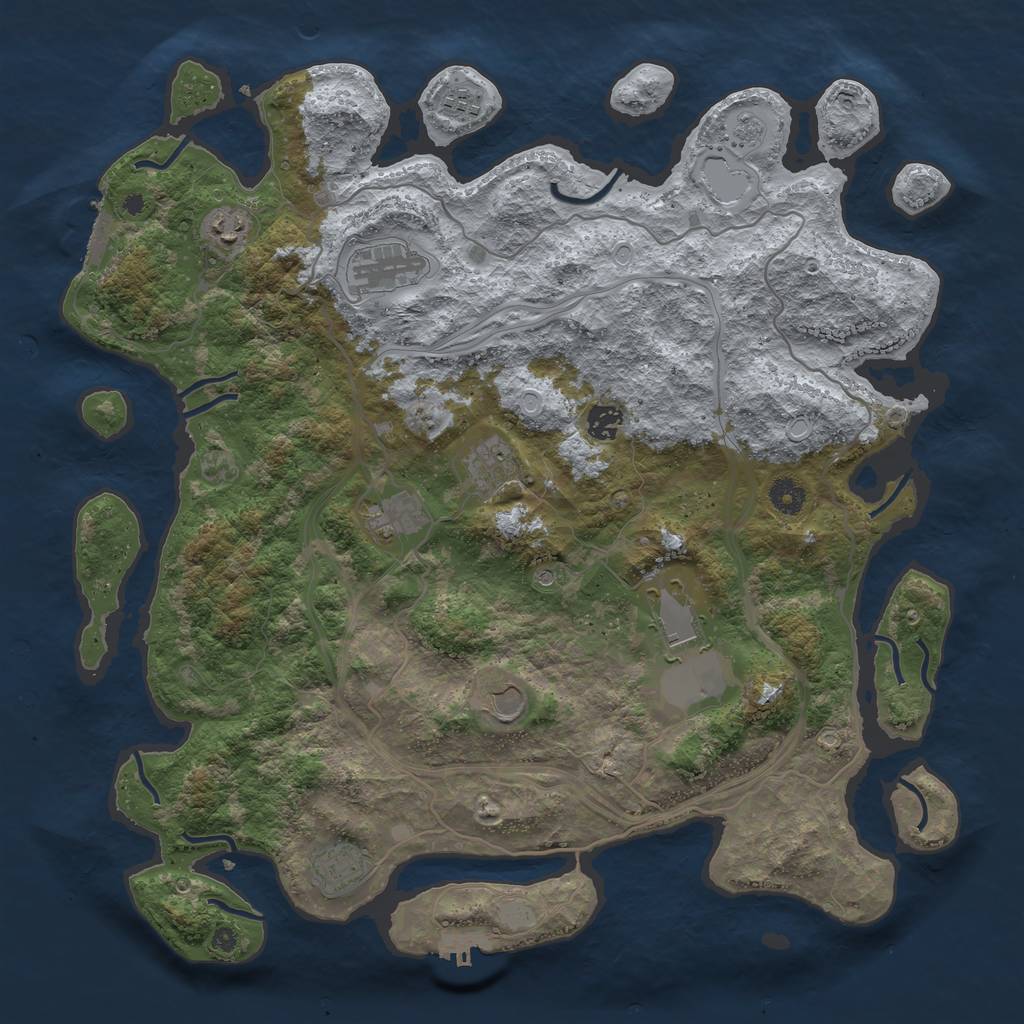 Rust Map: Procedural Map, Size: 4250, Seed: 1514890, 18 Monuments