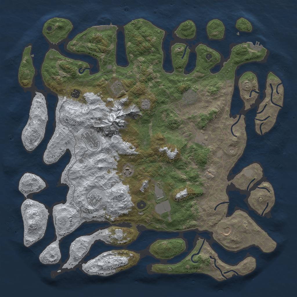 Rust Map: Procedural Map, Size: 5000, Seed: 132549780, 19 Monuments