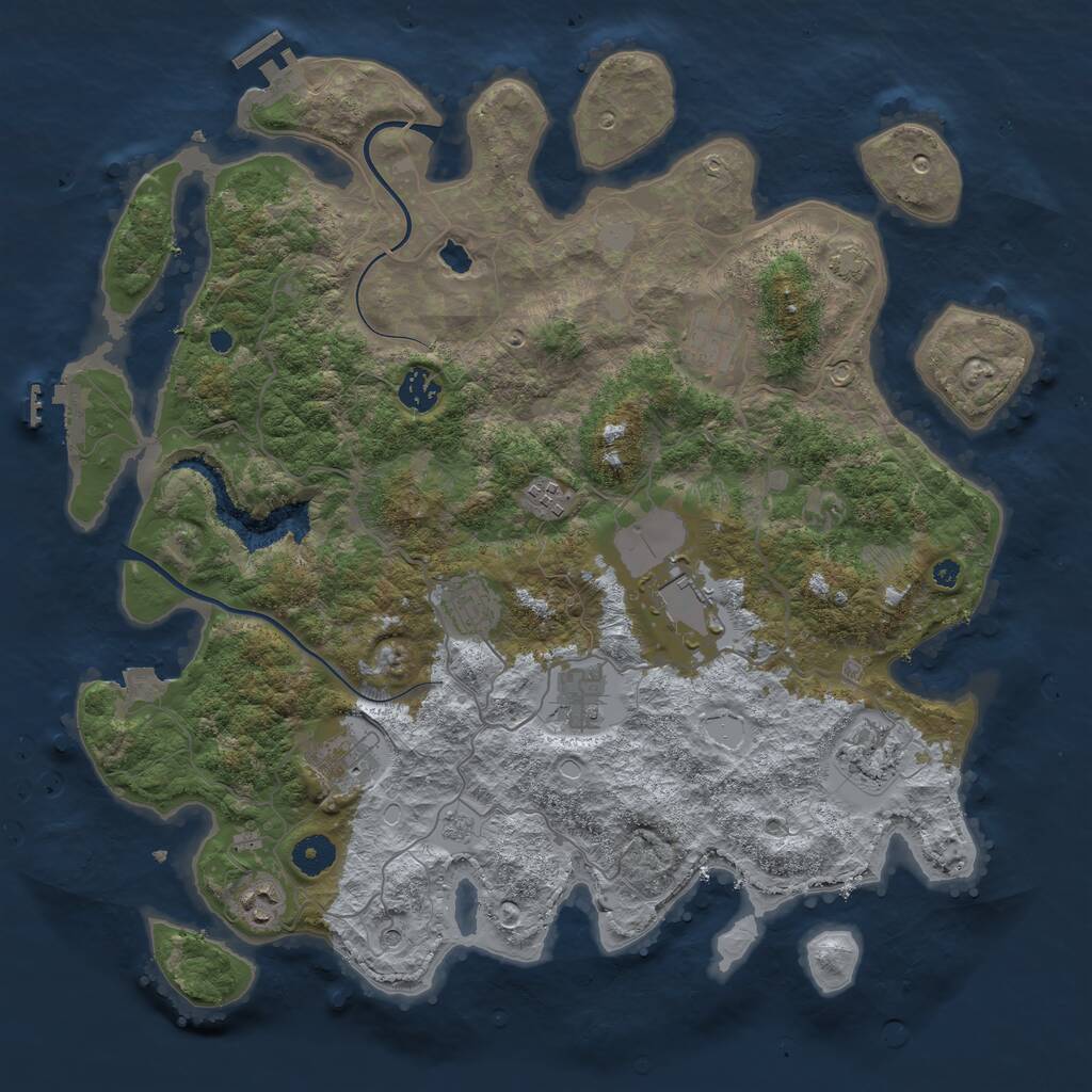 Rust Map: Procedural Map, Size: 4000, Seed: 9876413, 15 Monuments