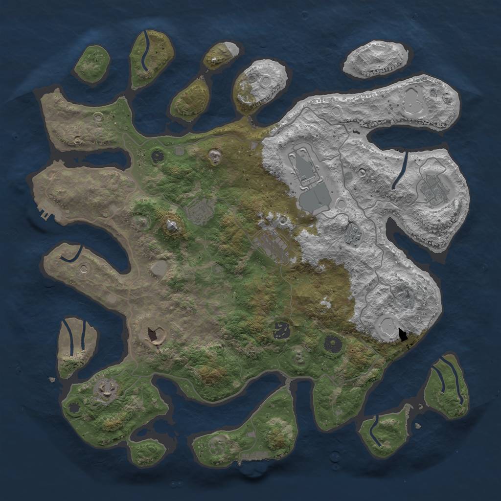 Rust Map: Procedural Map, Size: 4200, Seed: 1429273463, 16 Monuments