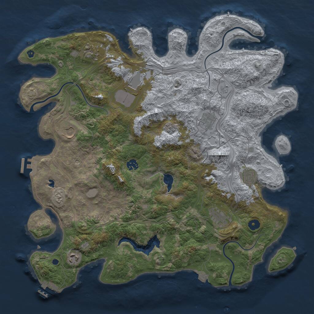 Rust Map: Procedural Map, Size: 4250, Seed: 55321235, 15 Monuments