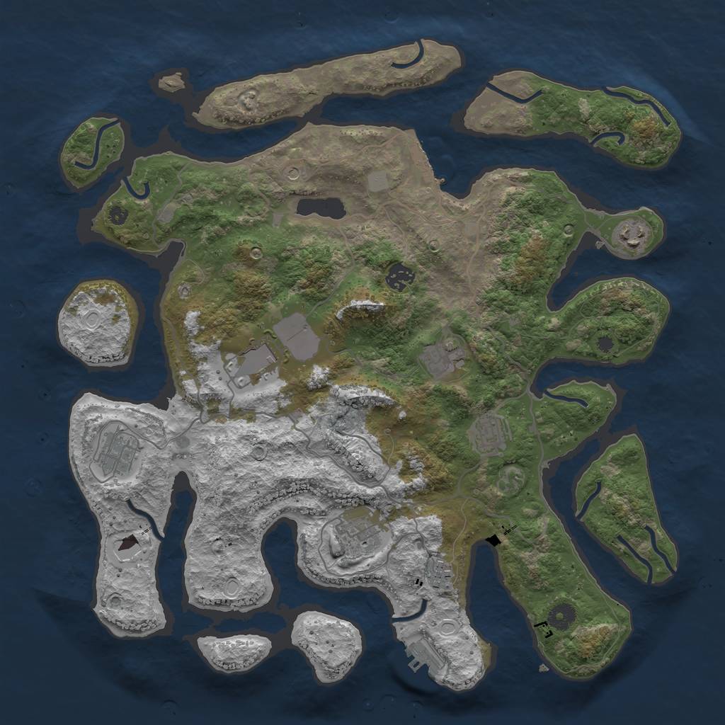 Rust Map: Procedural Map, Size: 4000, Seed: 31337, 16 Monuments