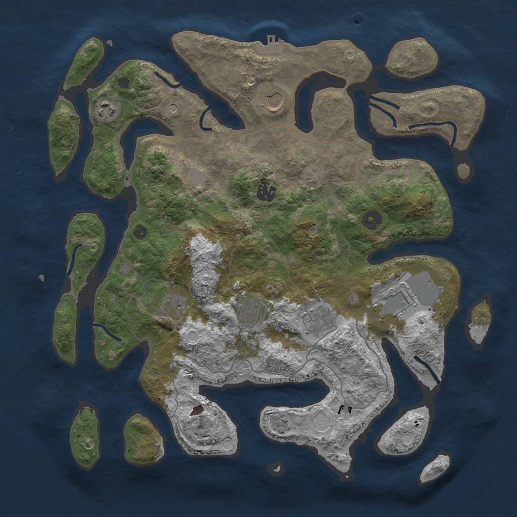 Rust Map: Procedural Map, Size: 4000, Seed: 996772, 15 Monuments