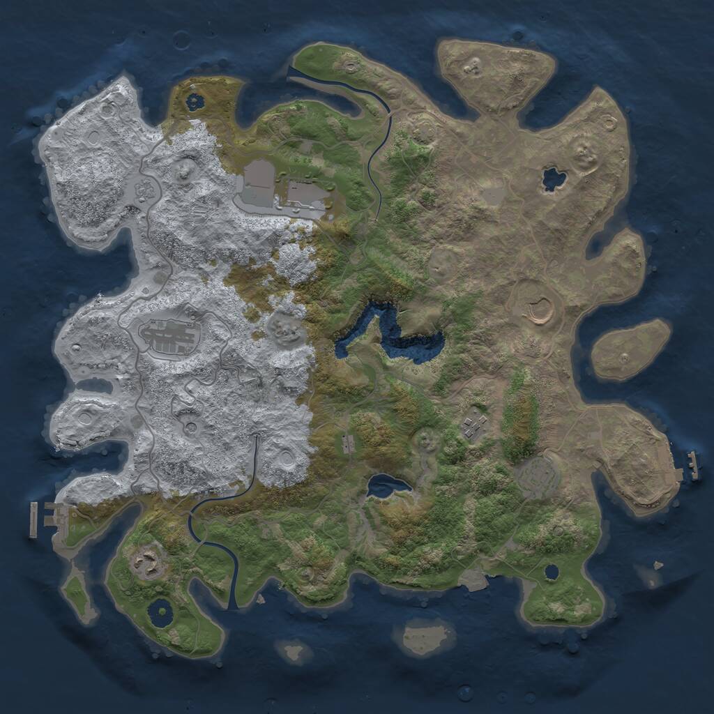 Rust Map: Procedural Map, Size: 4000, Seed: 152513, 12 Monuments