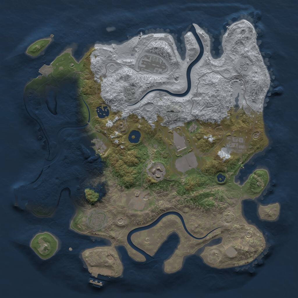 Rust Map: Procedural Map, Size: 3500, Seed: 12899, 15 Monuments