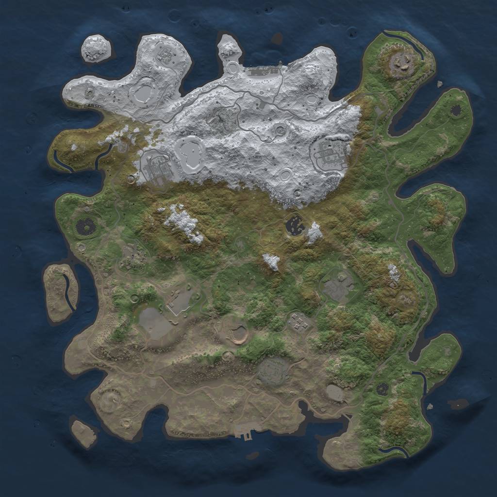 Rust Map: Procedural Map, Size: 4000, Seed: 245920, 19 Monuments