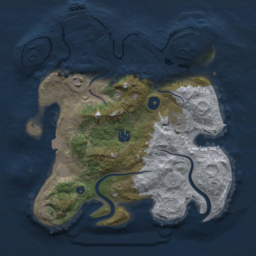 Rust Map: Procedural Map, Size: 3000, Seed: 23, 9 Monuments