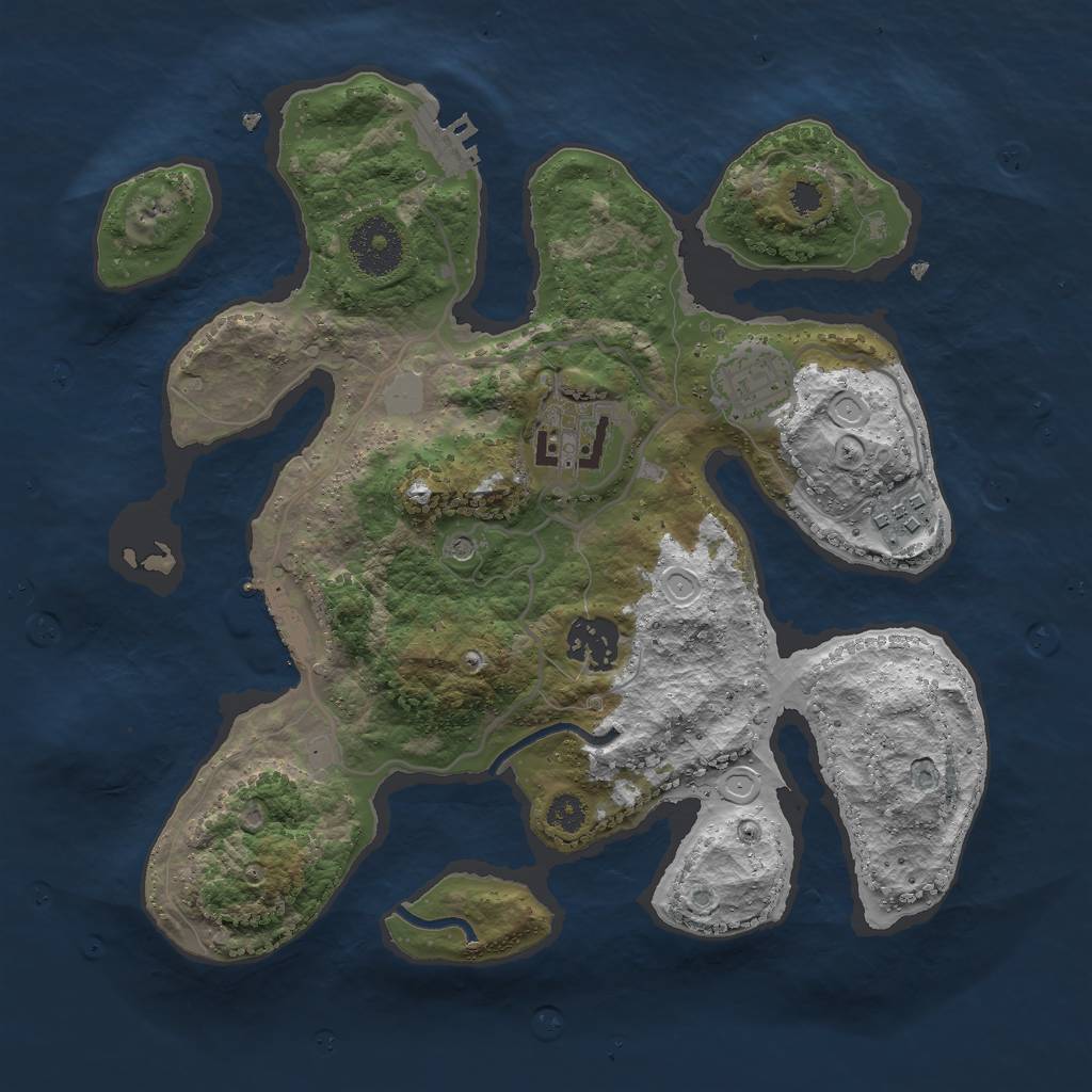 Rust Map: Procedural Map, Size: 3000, Seed: 23, 12 Monuments