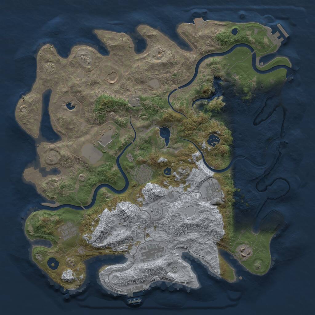 Rust Map: Procedural Map, Size: 4000, Seed: 512597, 15 Monuments