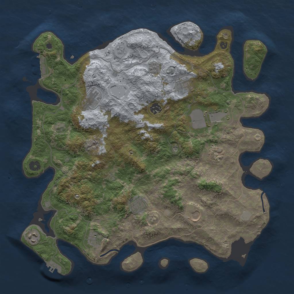Rust Map: Procedural Map, Size: 4000, Seed: 2189995, 17 Monuments