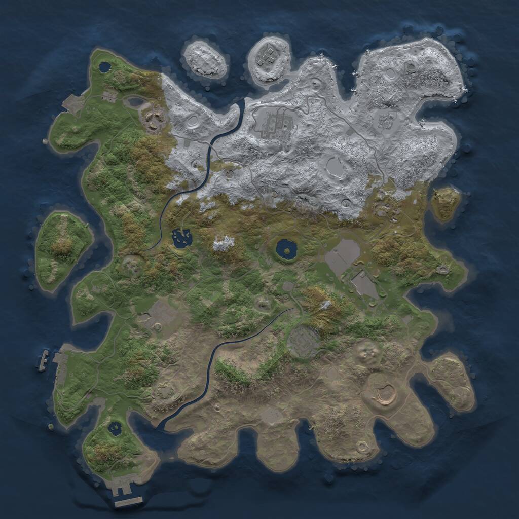 Rust Map: Procedural Map, Size: 3750, Seed: 2147483645, 15 Monuments