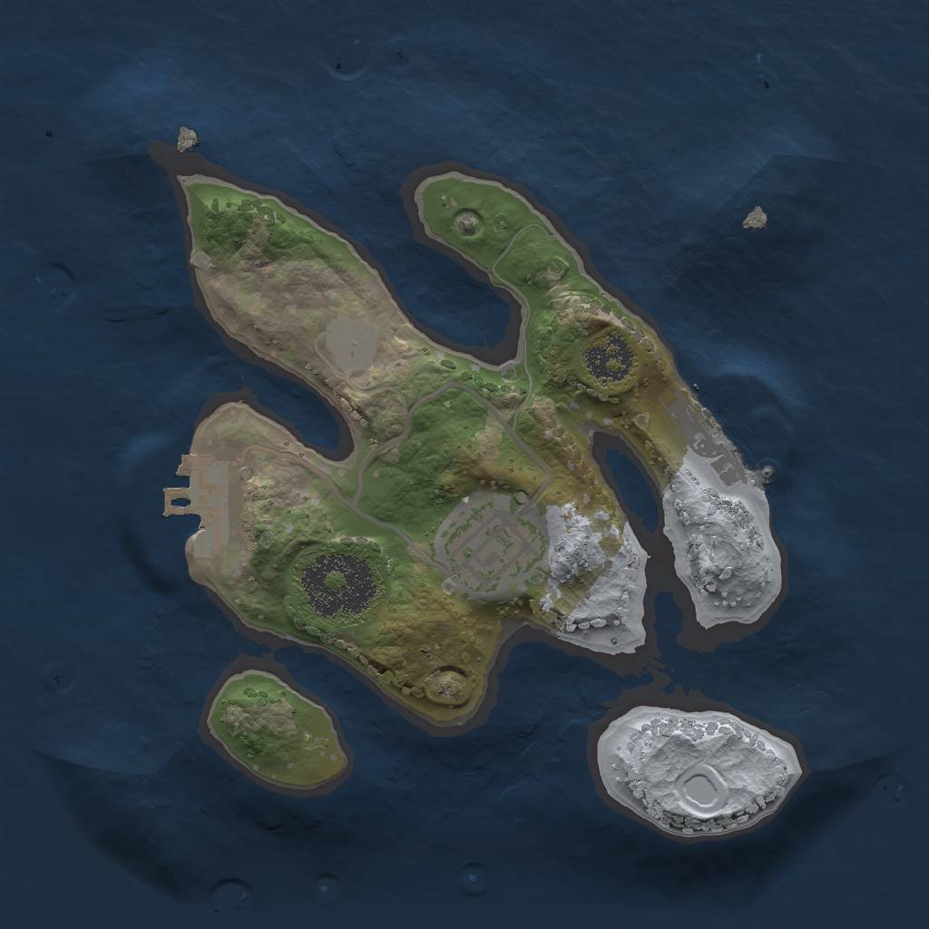 Rust Map: Procedural Map, Size: 2000, Seed: 2131441, 6 Monuments