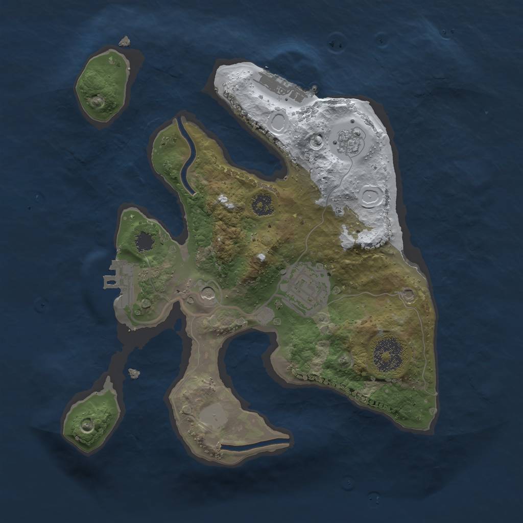 Rust Map: Procedural Map, Size: 2400, Seed: 24, 10 Monuments