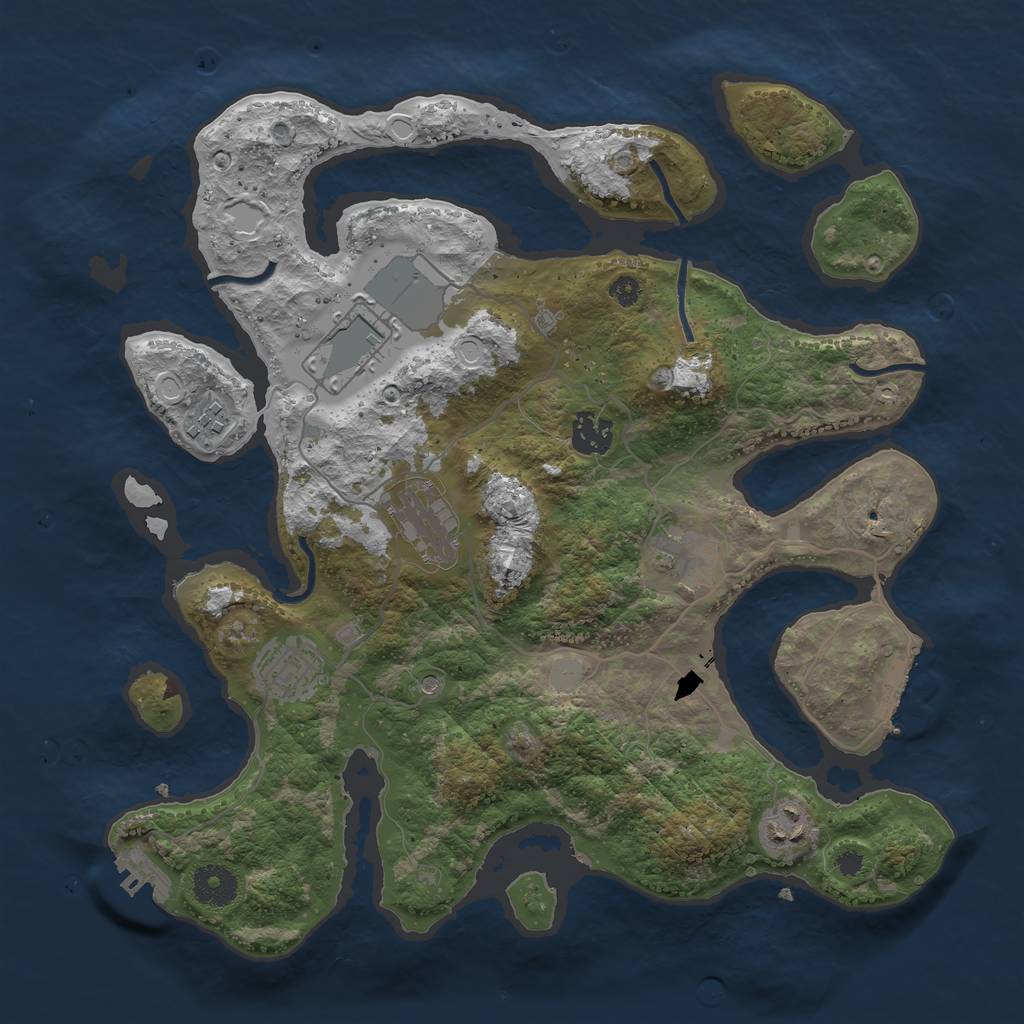 Rust Map: Procedural Map, Size: 3550, Seed: 131789, 15 Monuments