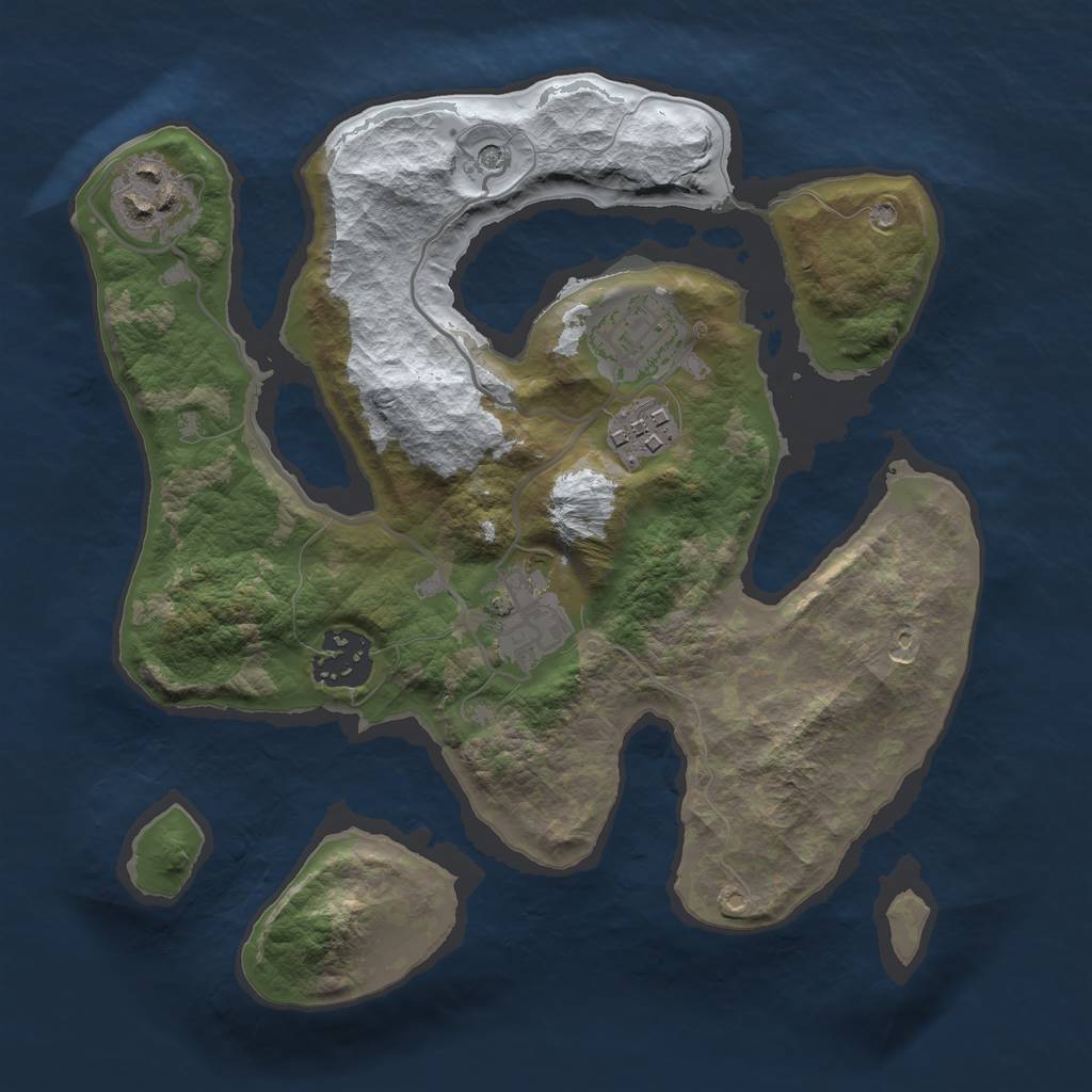 Rust Map: Barren, Size: 2700, Seed: 6736, 8 Monuments