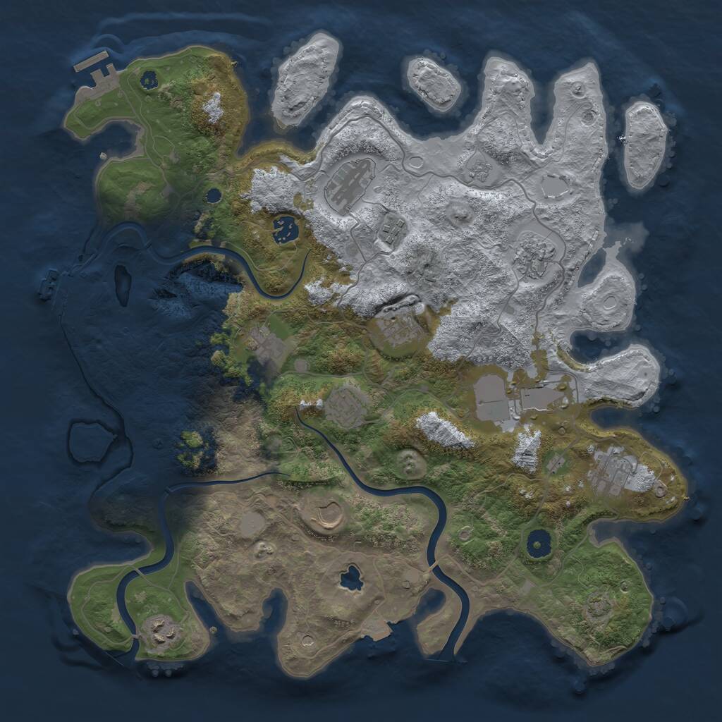 Rust Map: Procedural Map, Size: 4000, Seed: 796619, 17 Monuments