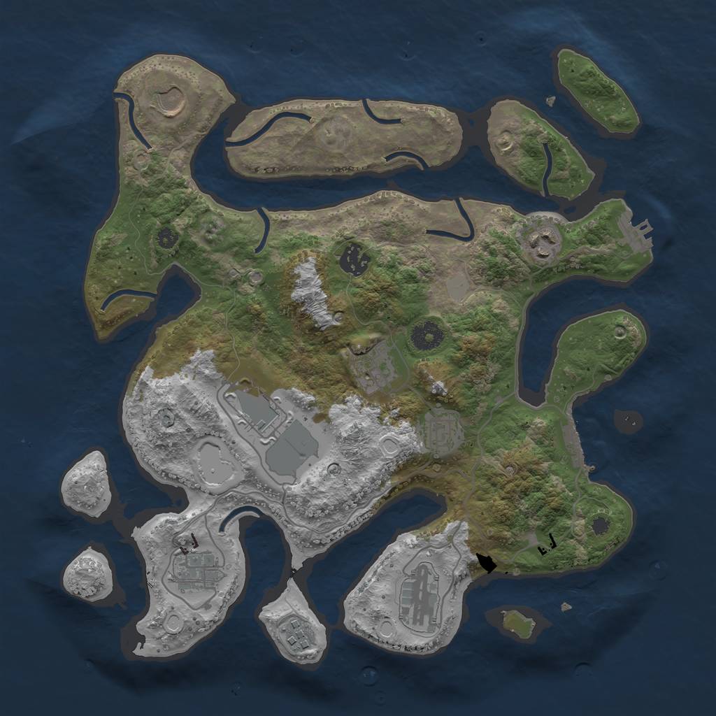 Rust Map: Procedural Map, Size: 3550, Seed: 156896, 16 Monuments
