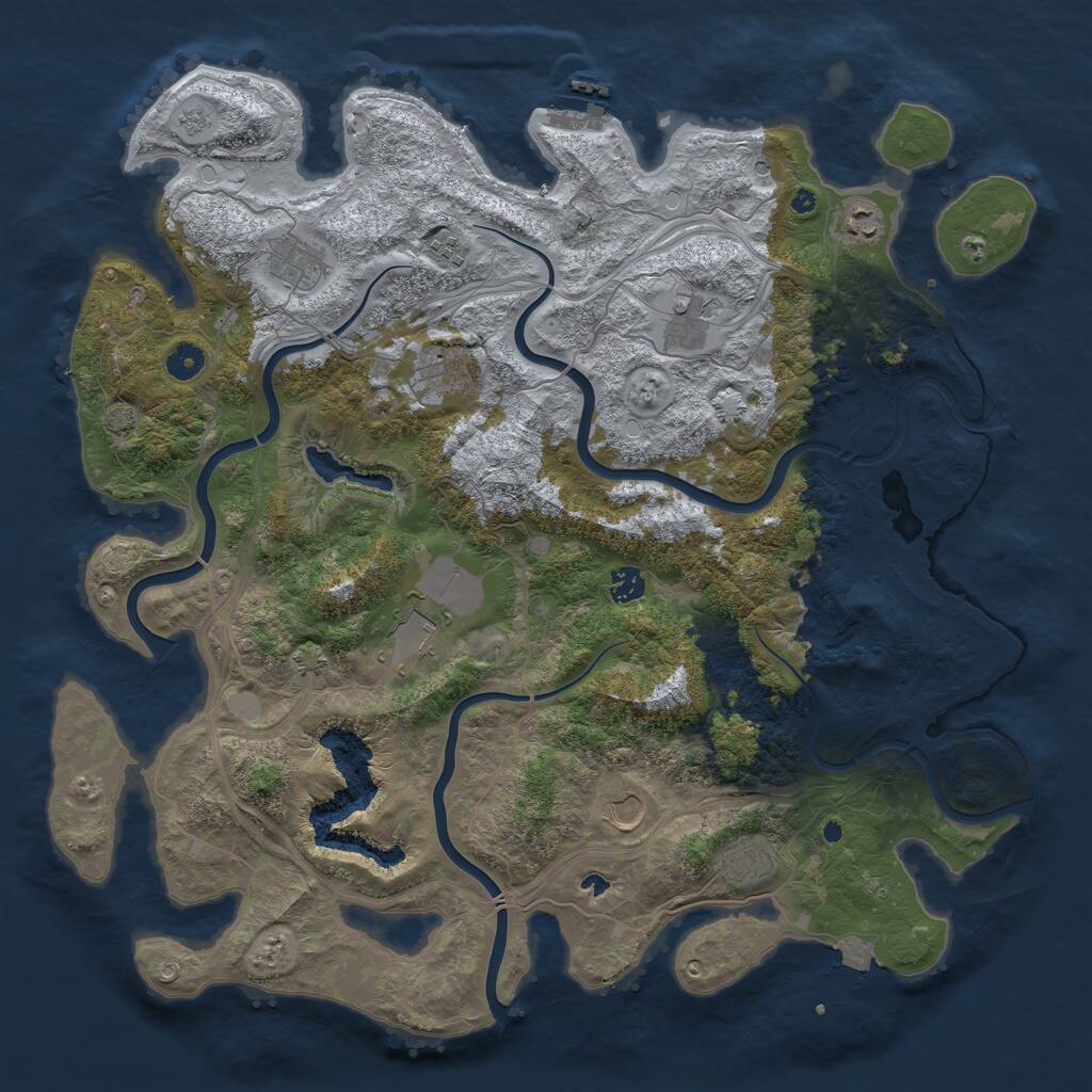 Rust Map: Procedural Map, Size: 4500, Seed: 5959, 14 Monuments