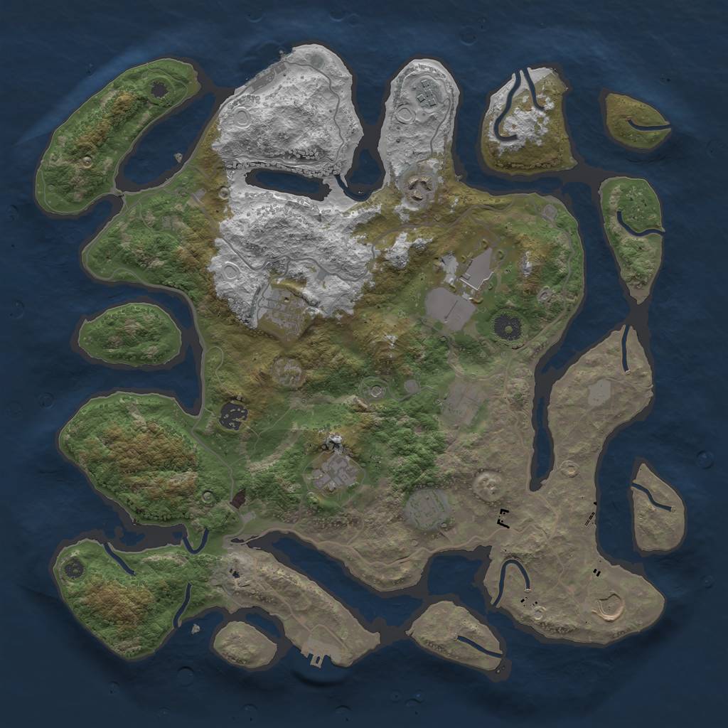 Rust Map: Procedural Map, Size: 4000, Seed: 264944, 17 Monuments