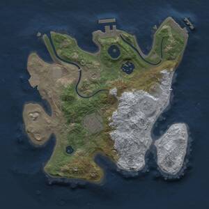 Thumbnail Rust Map: Procedural Map, Size: 2500, Seed: 712372, 7 Monuments