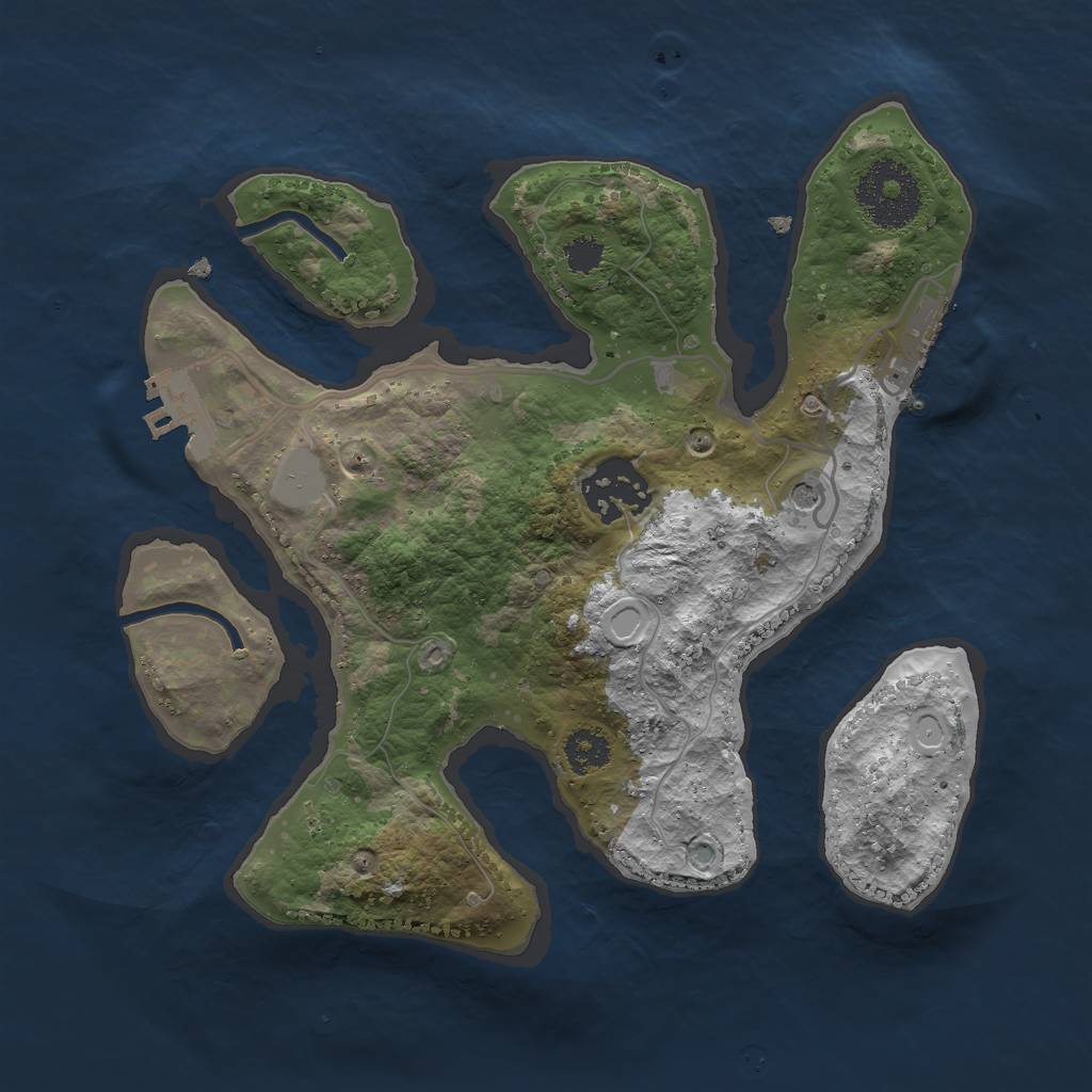 Rust Map: Procedural Map, Size: 2500, Seed: 712372, 9 Monuments