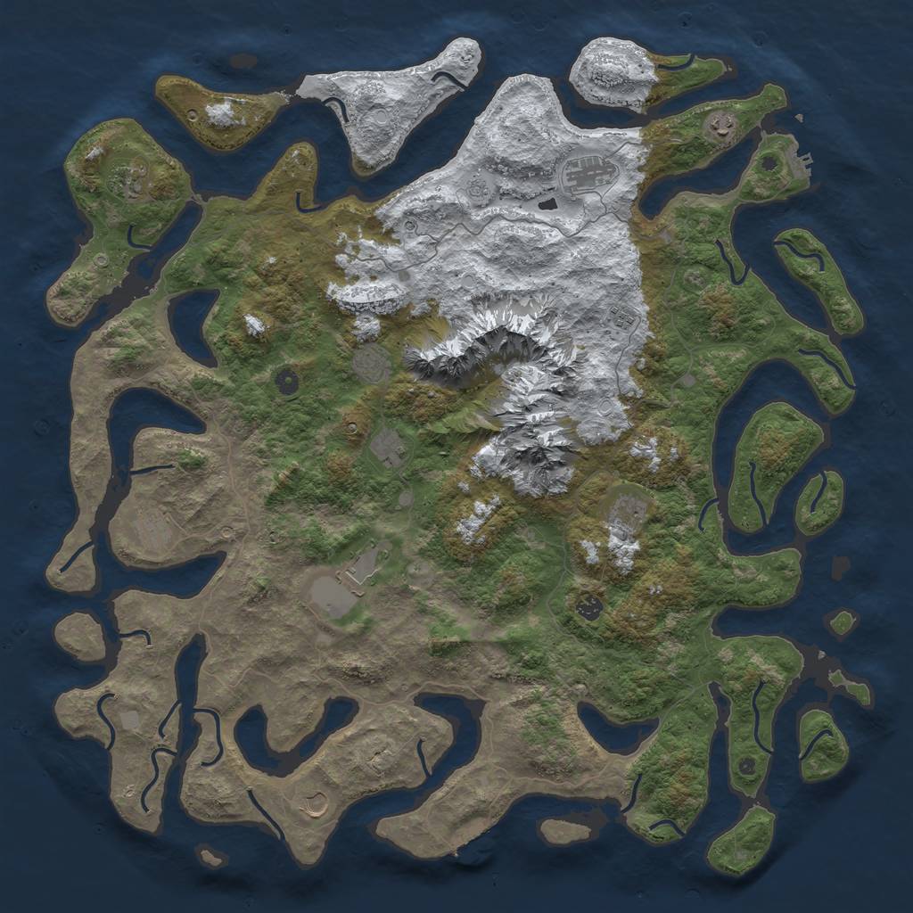 Rust Map: Procedural Map, Size: 5500, Seed: 7273514, 20 Monuments