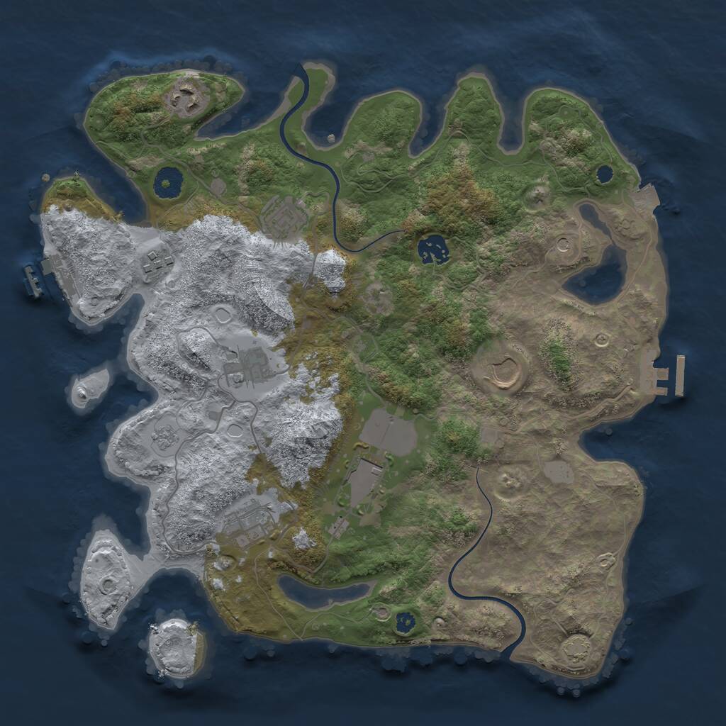 Rust Map: Procedural Map, Size: 3550, Seed: 248956, 14 Monuments
