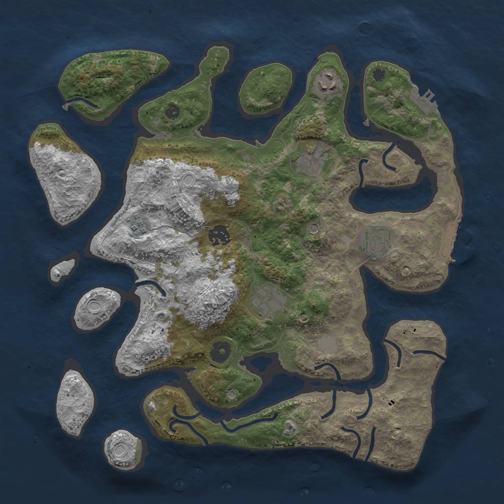 Rust Map: Procedural Map, Size: 3550, Seed: 248956, 14 Monuments