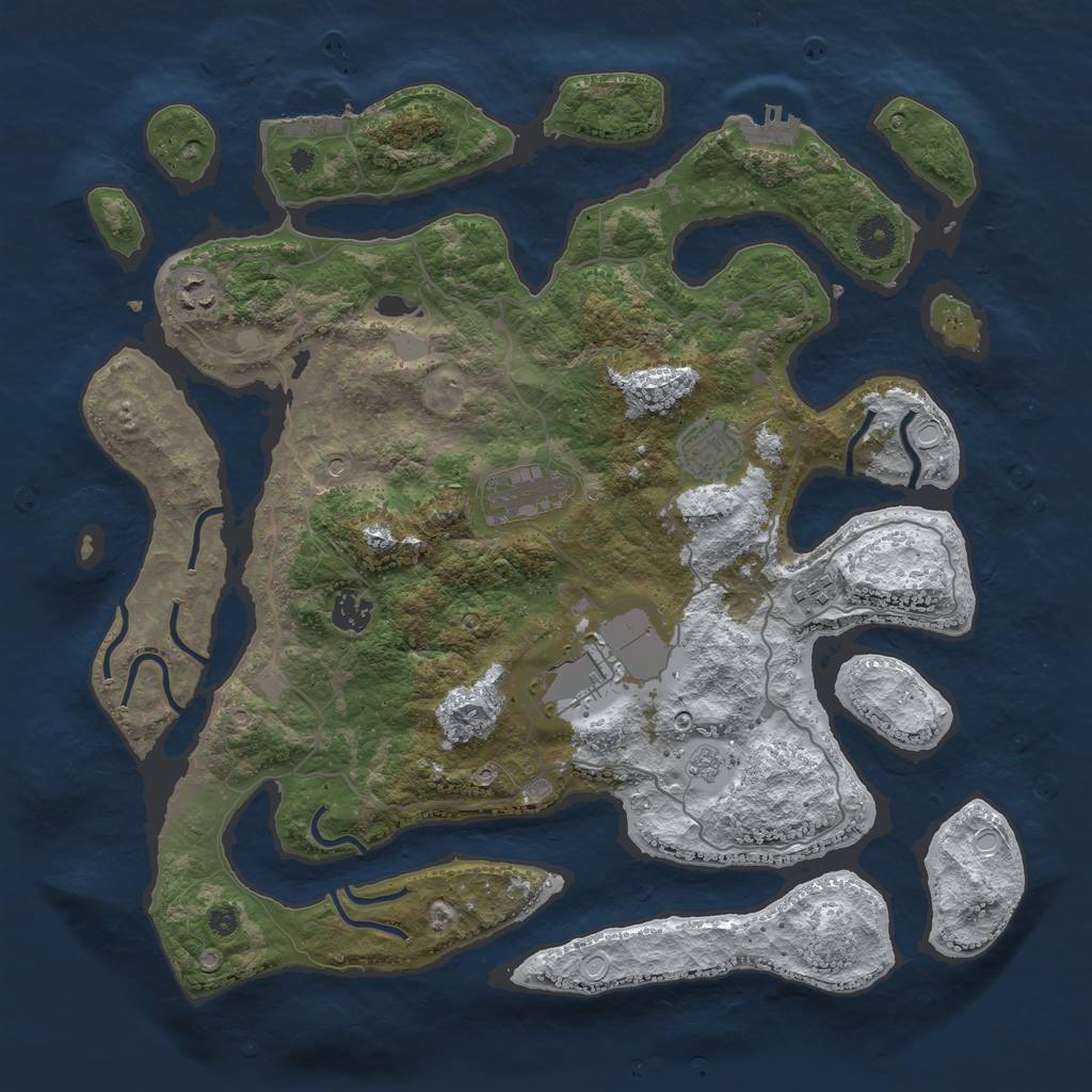 Rust Map: Procedural Map, Size: 4000, Seed: 162443834, 15 Monuments