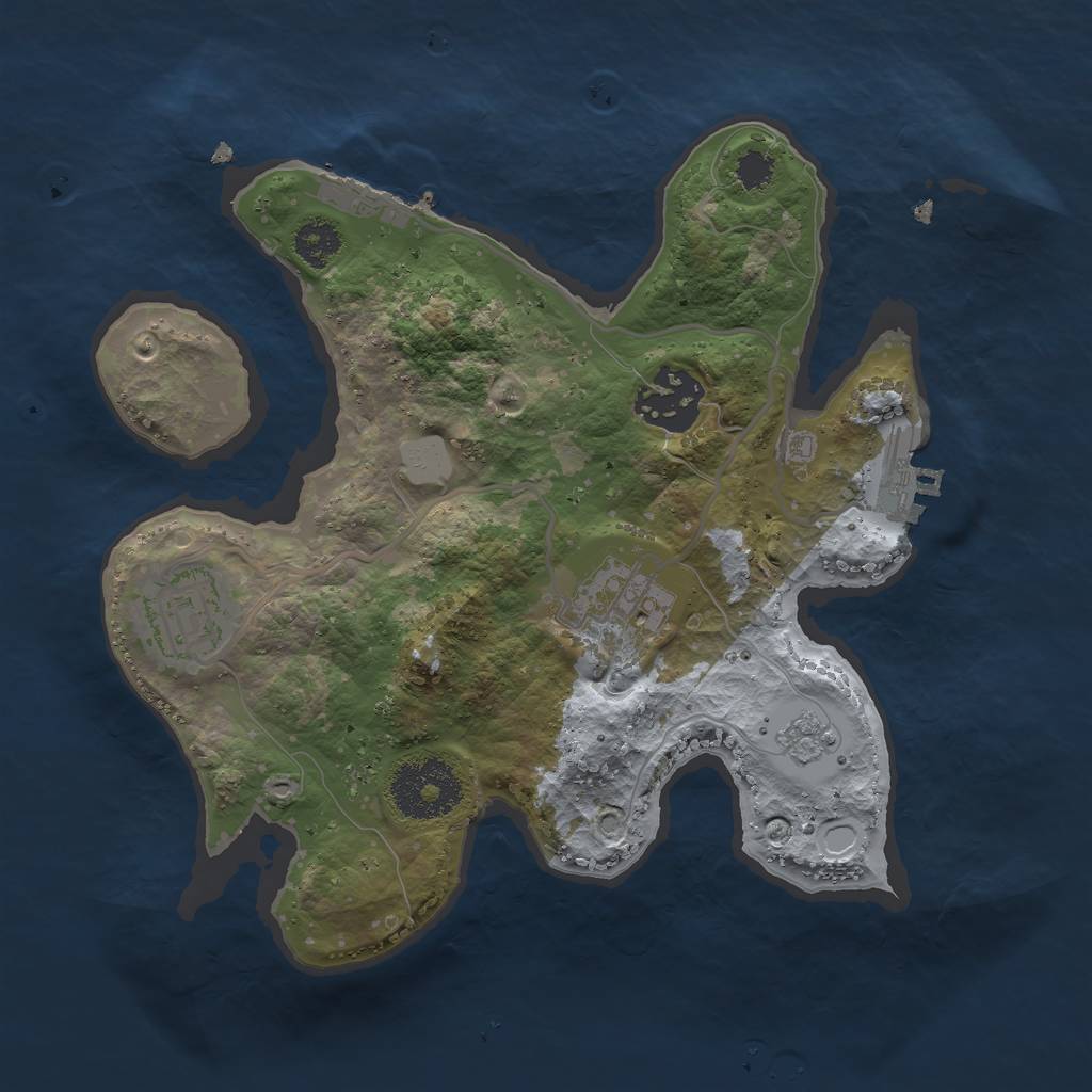 Rust Map: Procedural Map, Size: 2500, Seed: 69420, 9 Monuments