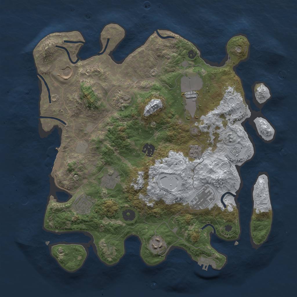 Rust Map: Procedural Map, Size: 3550, Seed: 34943, 18 Monuments