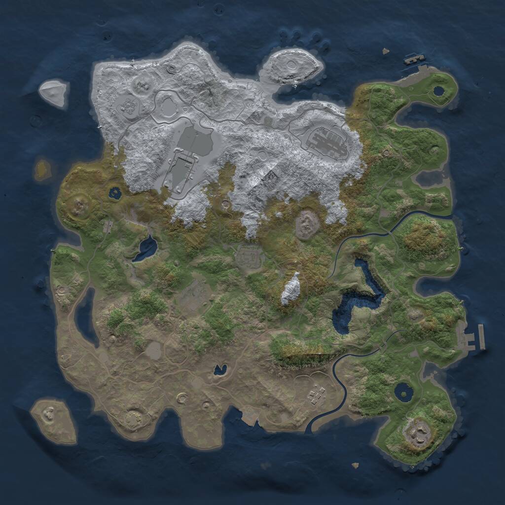 Rust Map: Procedural Map, Size: 4000, Seed: 835070, 12 Monuments